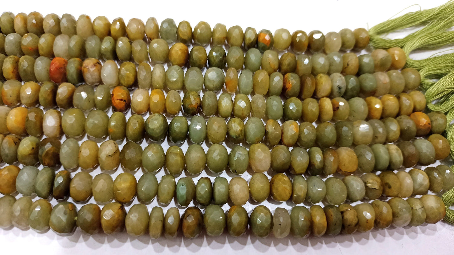 Natural Cat's Eye Rondelle Faceted 8mm Beads Sold Per Strand 8 Inches long Great Quality Beads