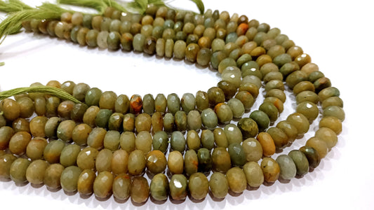 Natural Cat's Eye Rondelle Faceted 8mm Beads Sold Per Strand 8 Inches long Great Quality Beads