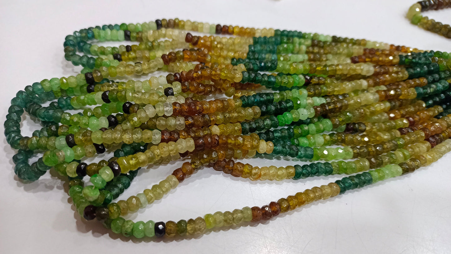 Natural Grossular Garnet Rondelle  Faceted Beads 3 to 6mm Sold Per Strand 8 Inches Long Best quality Beads Choose Size