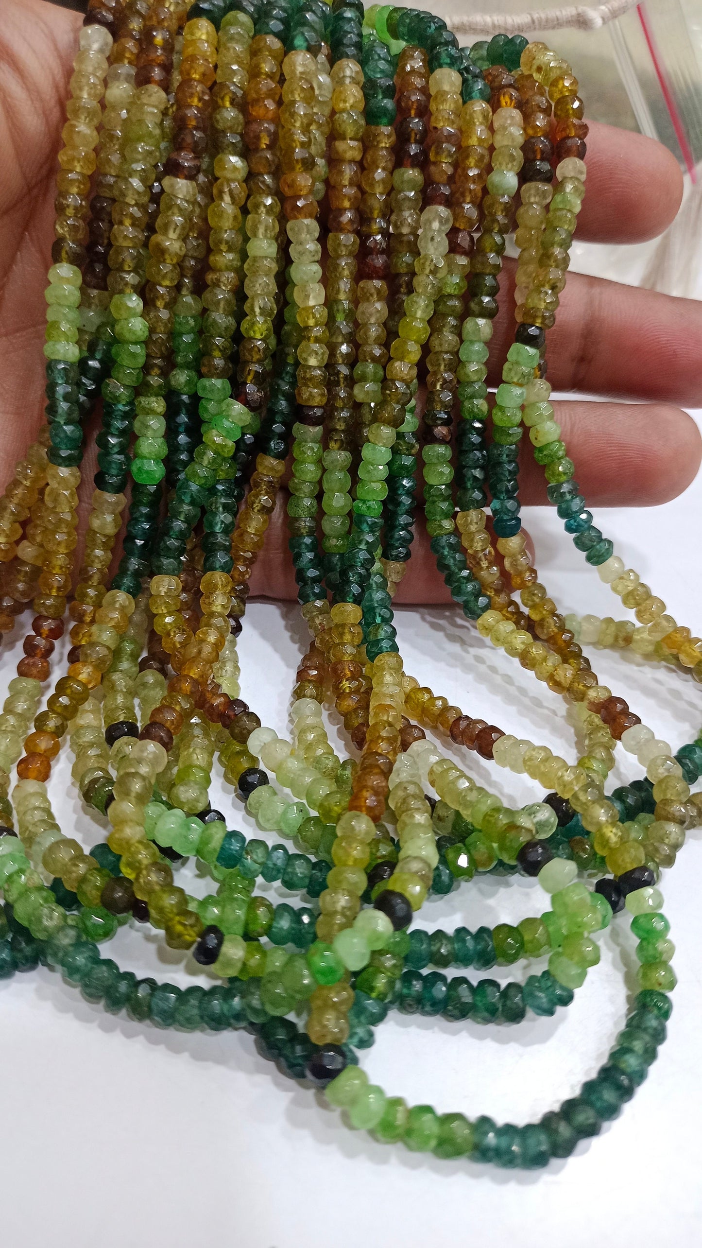 Natural Grossular Garnet Rondelle  Faceted Beads 3 to 6mm Sold Per Strand 8 Inches Long Best quality Beads Choose Size