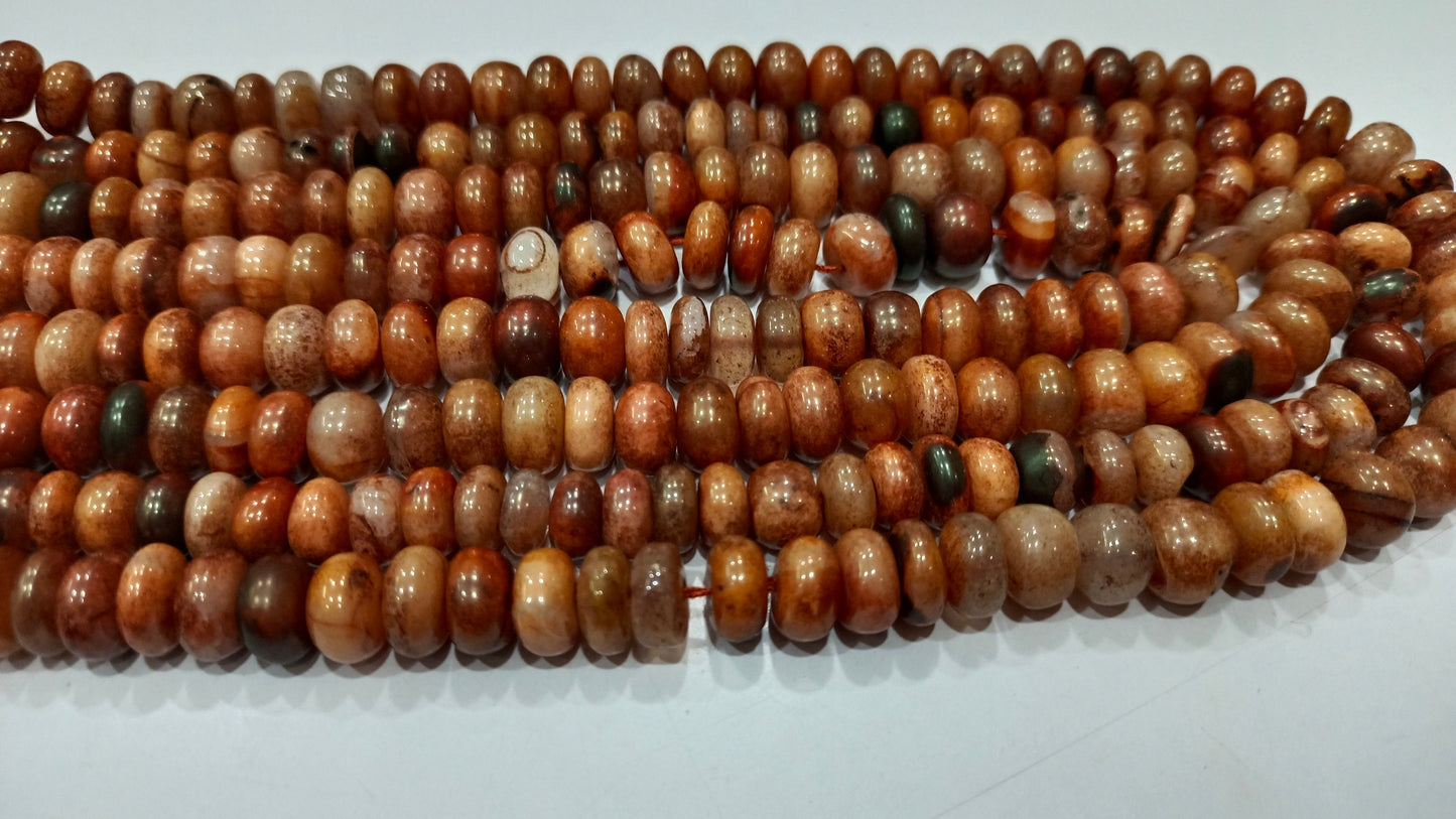 Brown Opal Rondelle Plain Smooth 7 to 10mm Beads Sold per Strand 8 inches Long Great Quality Beads