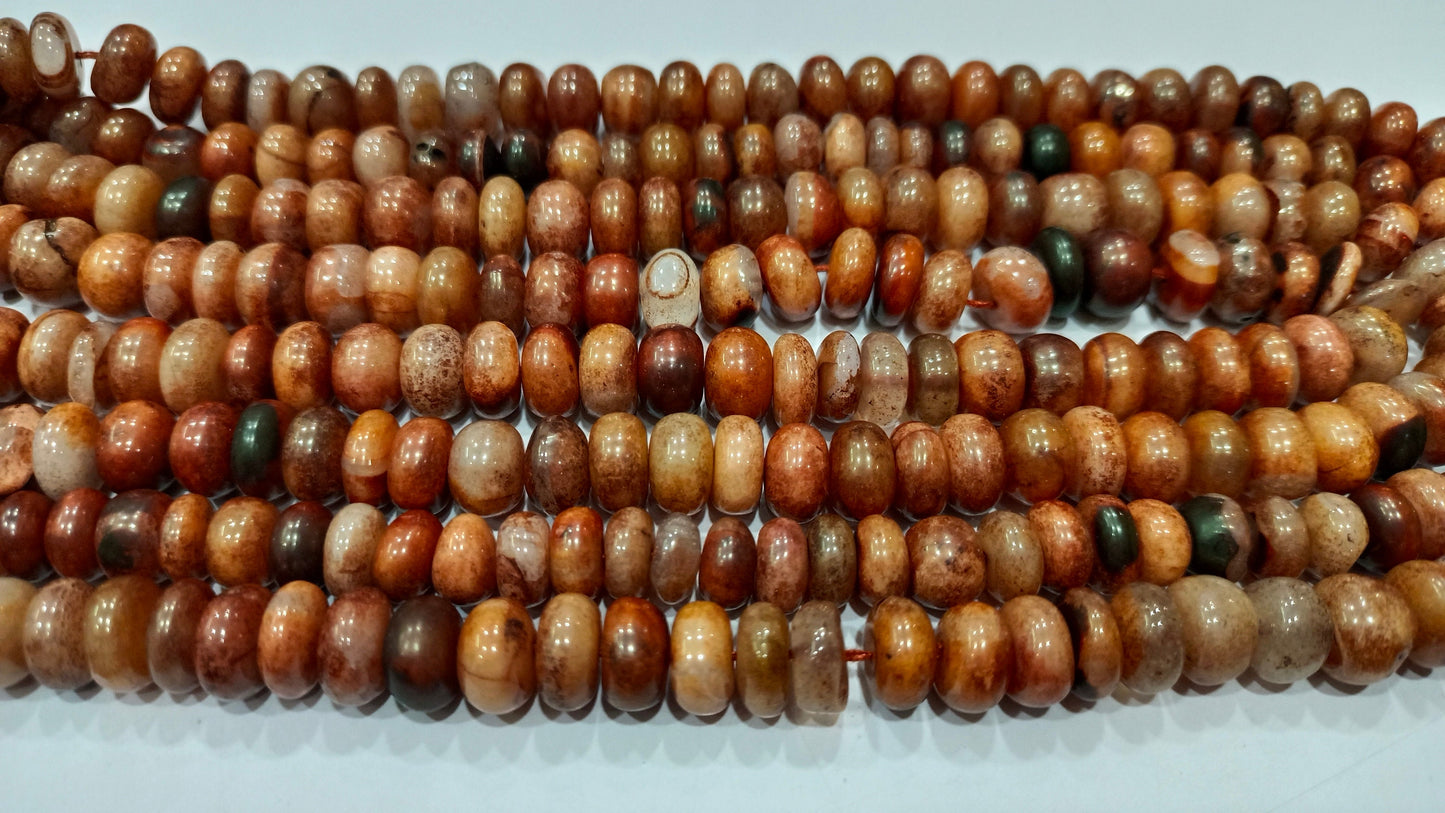 Brown Opal Rondelle Plain Smooth 7 to 10mm Beads Sold per Strand 8 inches Long Great Quality Beads