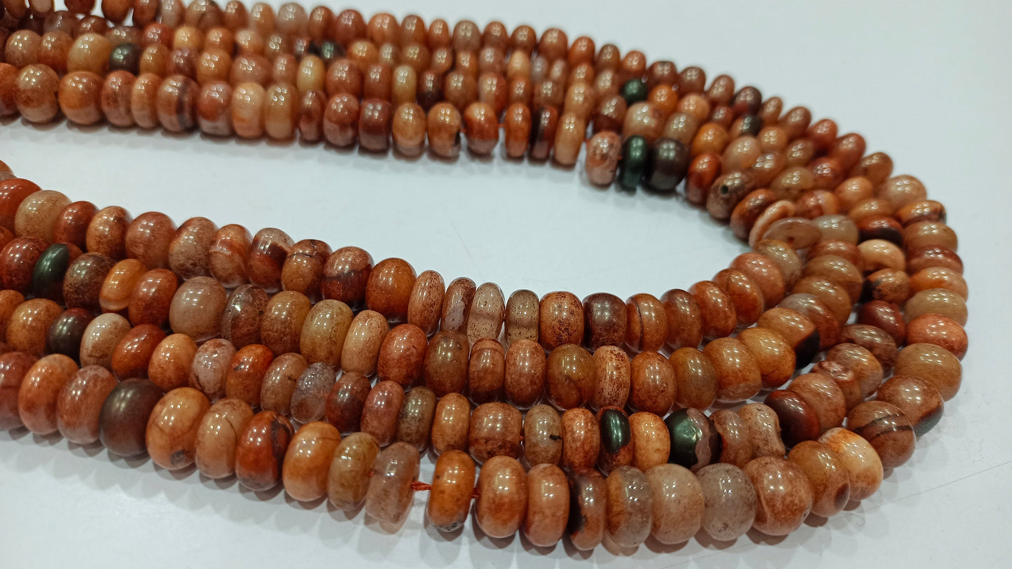 Brown Opal Rondelle Plain Smooth 7 to 10mm Beads Sold per Strand 8 inches Long Great Quality Beads