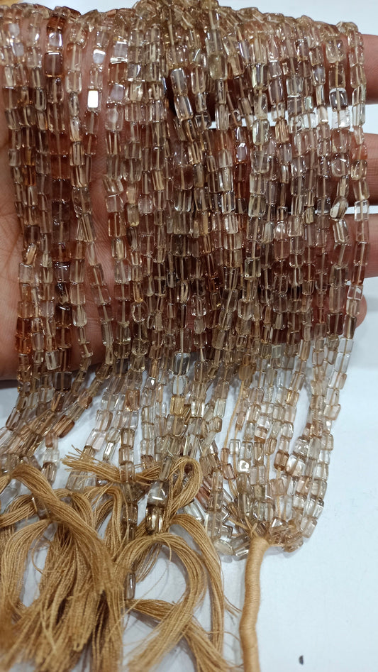 Natural Brown Topaz Plain Smooth Chiclets Beads, Size 3-4mm Imperial Brown Topaz Strand 13 Inches Long Brown Color Beads