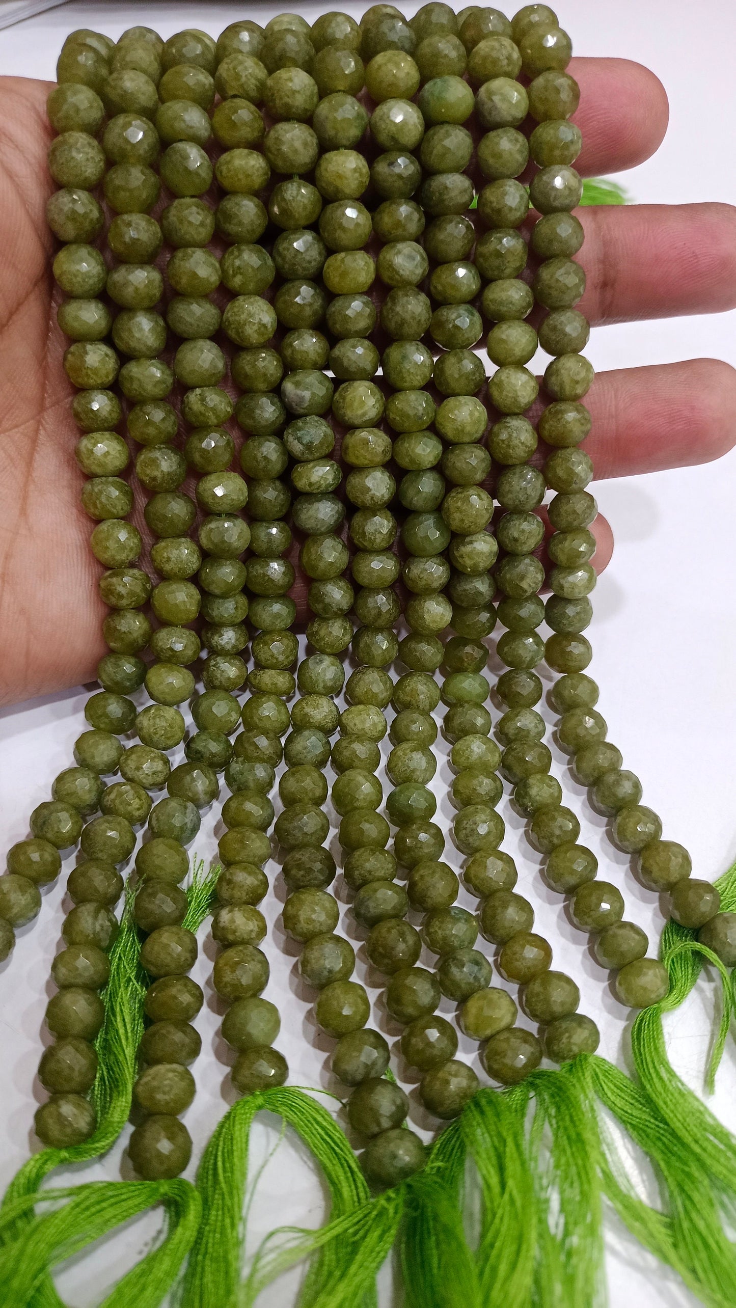 Natural vessonite Garnet Rondelle faceted 7-8mm Beads Sold per strand 8 Inches Long Great Quality Beads