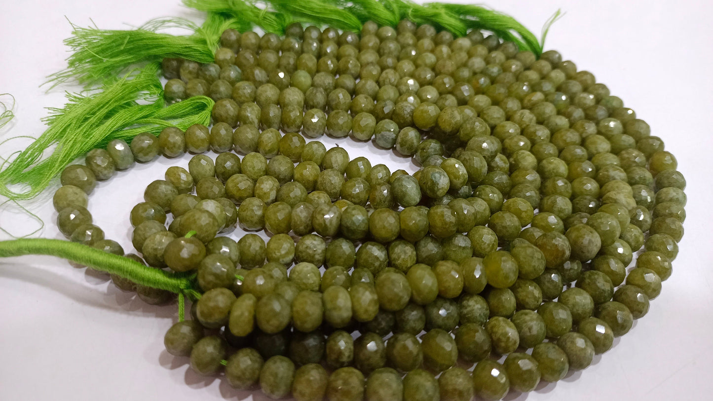 Natural vessonite Garnet Rondelle faceted 7-8mm Beads Sold per strand 8 Inches Long Great Quality Beads