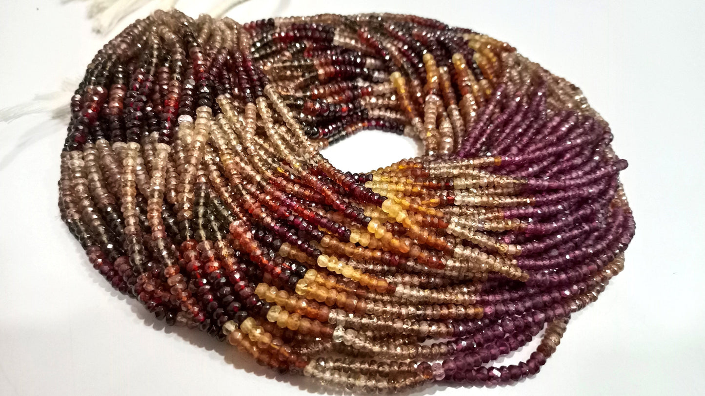 Natural Tundra Multi sapphire Rondelle Faceted 3-4mm Beads Sold per strand 14 Inches Long Jewelry Making beads Choose the size
