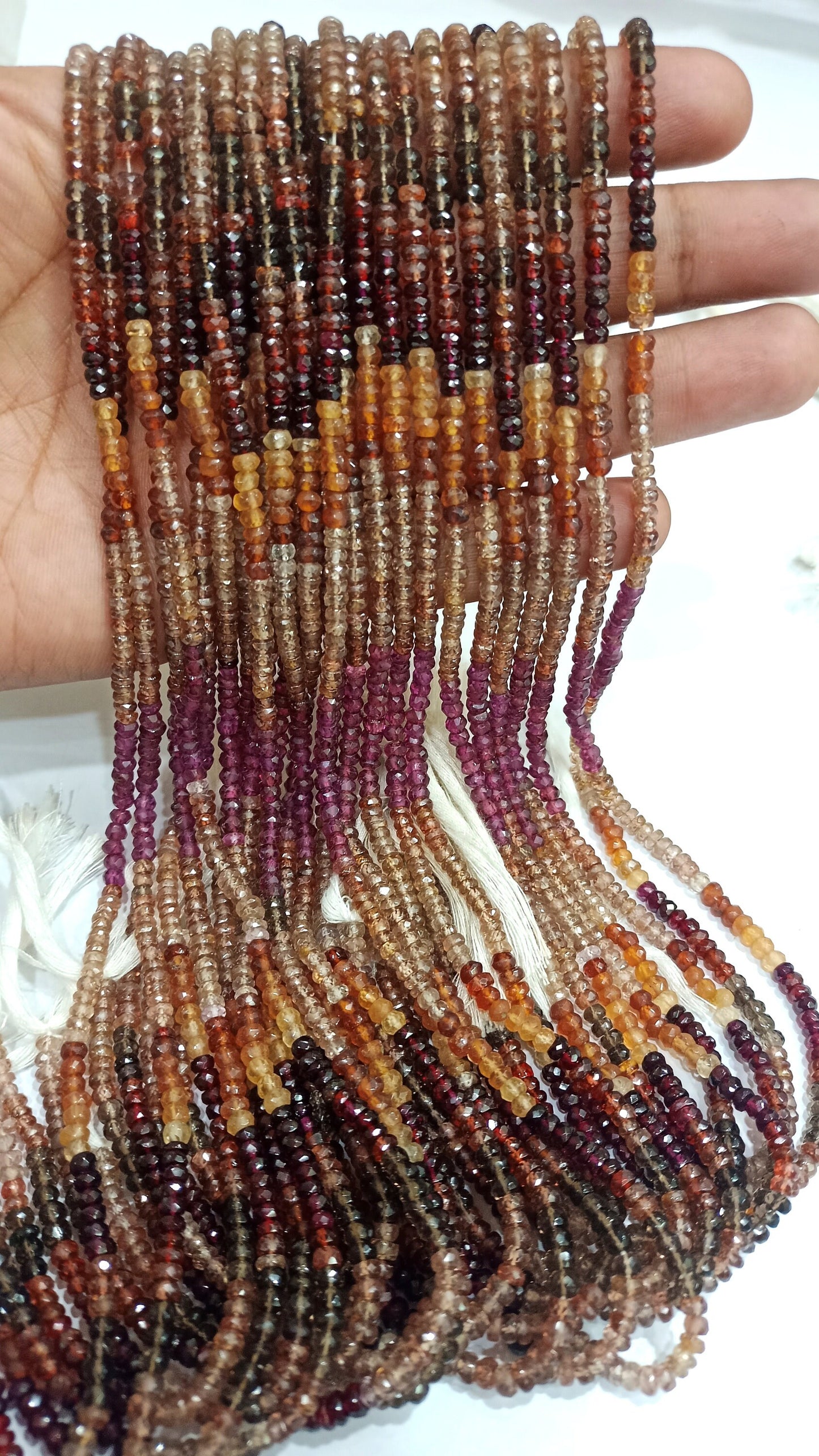 Natural Tundra Multi sapphire Rondelle Faceted 3-4mm Beads Sold per strand 14 Inches Long Jewelry Making beads Choose the size