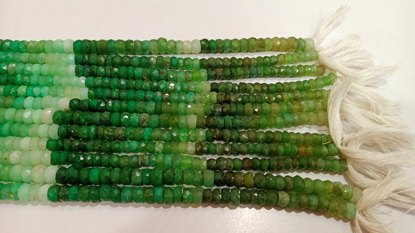 Natural Chrysoprase Rondelle Faceted 5 to 7mm Beads Sold Per Strand 13 Inches Long Great Quality Beads