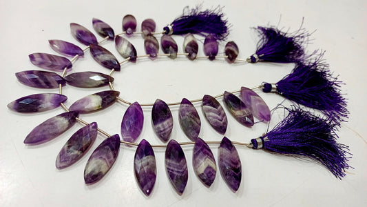 Natural Bio Amethyst Marquise Shape Briolette 11x25mm Gemstone Beads Sold per strand 8 inches long great Quality Beads