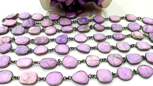 Natural Phosphosiderite briolette Free Shape 12 to 15mm Bezel Connector Chain Sold Per Foot Great Quality Chain Wholesale Rates