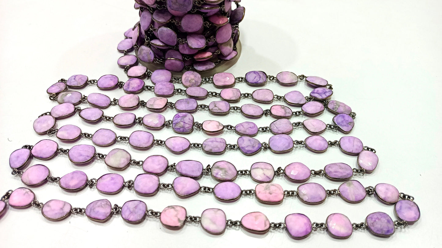 Natural Phosphosiderite briolette Free Shape 12 to 15mm Bezel Connector Chain Sold Per Foot Great Quality Chain Wholesale Rates