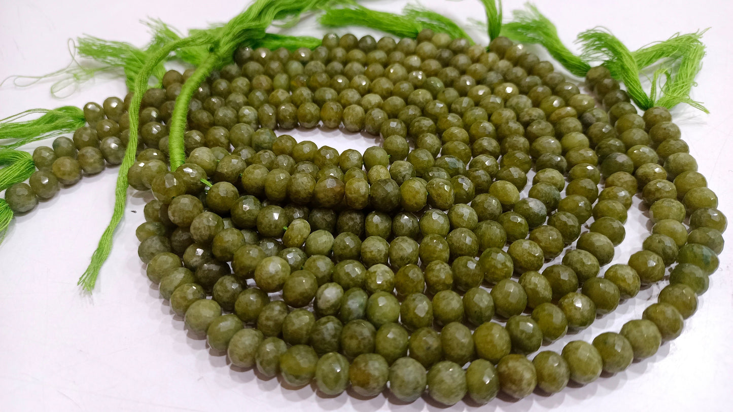 Natural vessonite Garnet Rondelle faceted 7-8mm Beads Sold per strand 8 Inches Long Great Quality Beads