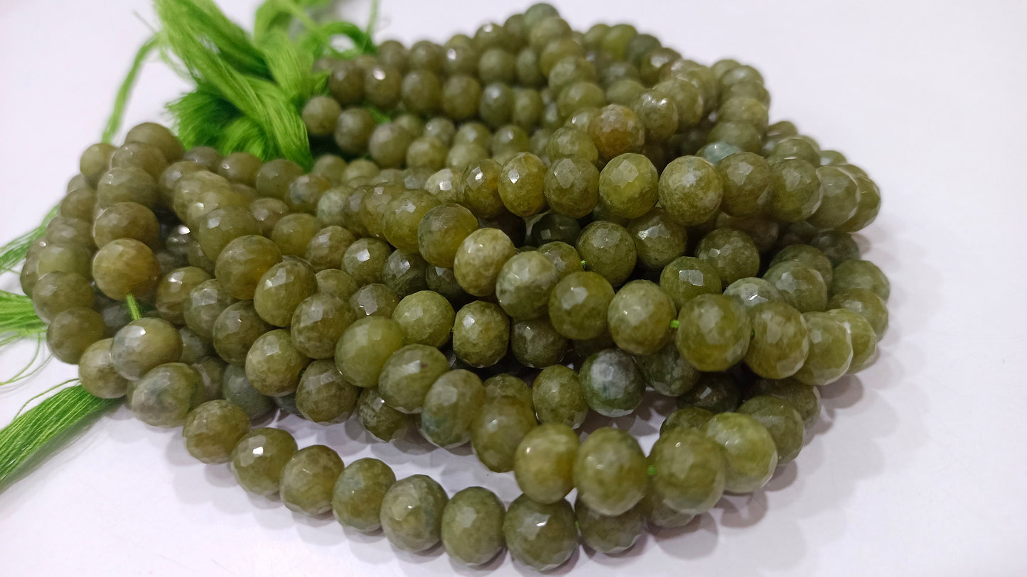 Natural vessonite Garnet Rondelle faceted 7-8mm Beads Sold per strand 8 Inches Long Great Quality Beads