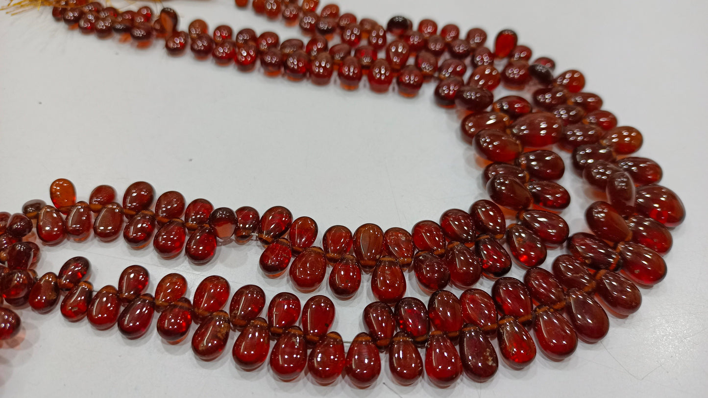 Natural Hessonite Garnet Birth Stone Pear heart Shape 4x6mm to 9x12mm Beads Sold Per strand 10 Inches Long