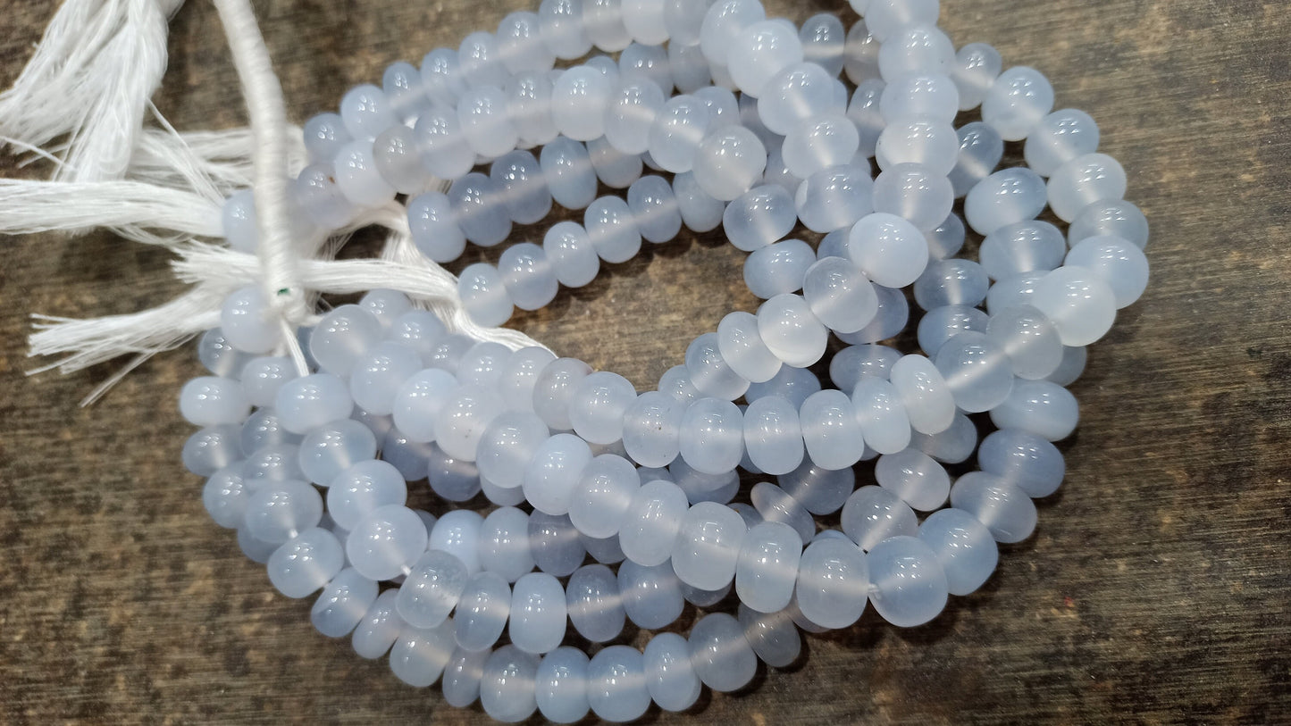 Natural Lavender chalcedony Rondelle Plain Smooth 9mm Beads sold Poer Strand 8 Inches Long Great Quality Beads