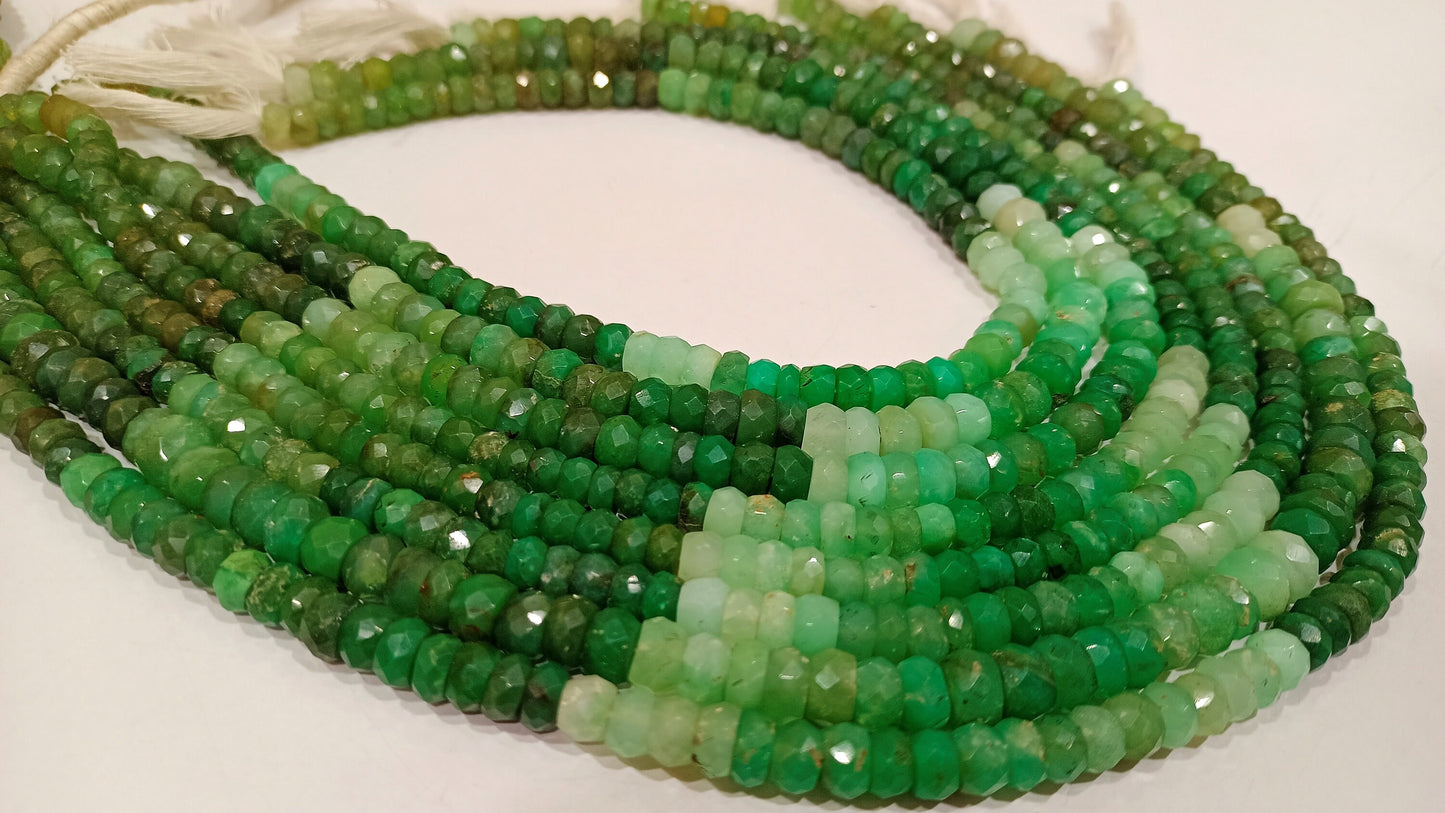 Natural Chrysoprase Rondelle Faceted 5 to 7mm Beads Sold Per Strand 13 Inches Long Great Quality Beads