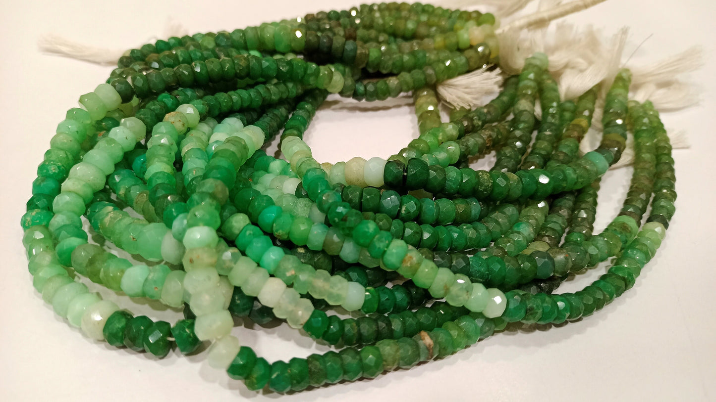 Natural Chrysoprase Rondelle Faceted 5 to 7mm Beads Sold Per Strand 13 Inches Long Great Quality Beads