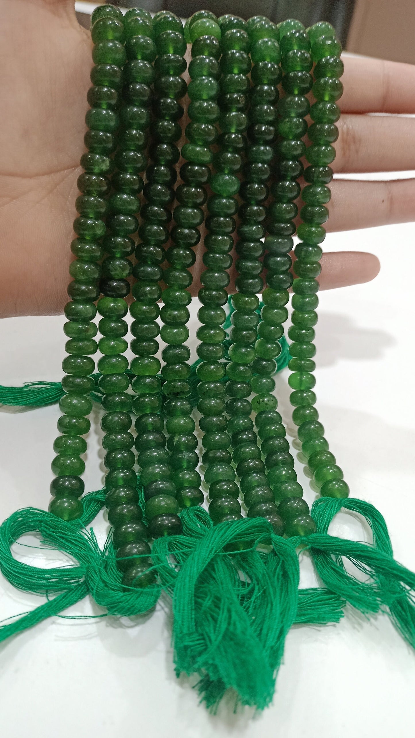 Natural Serpentine  Rondelle Plain smooth 8mm Beads Sold per strand 8 inches long Great Quality Beads