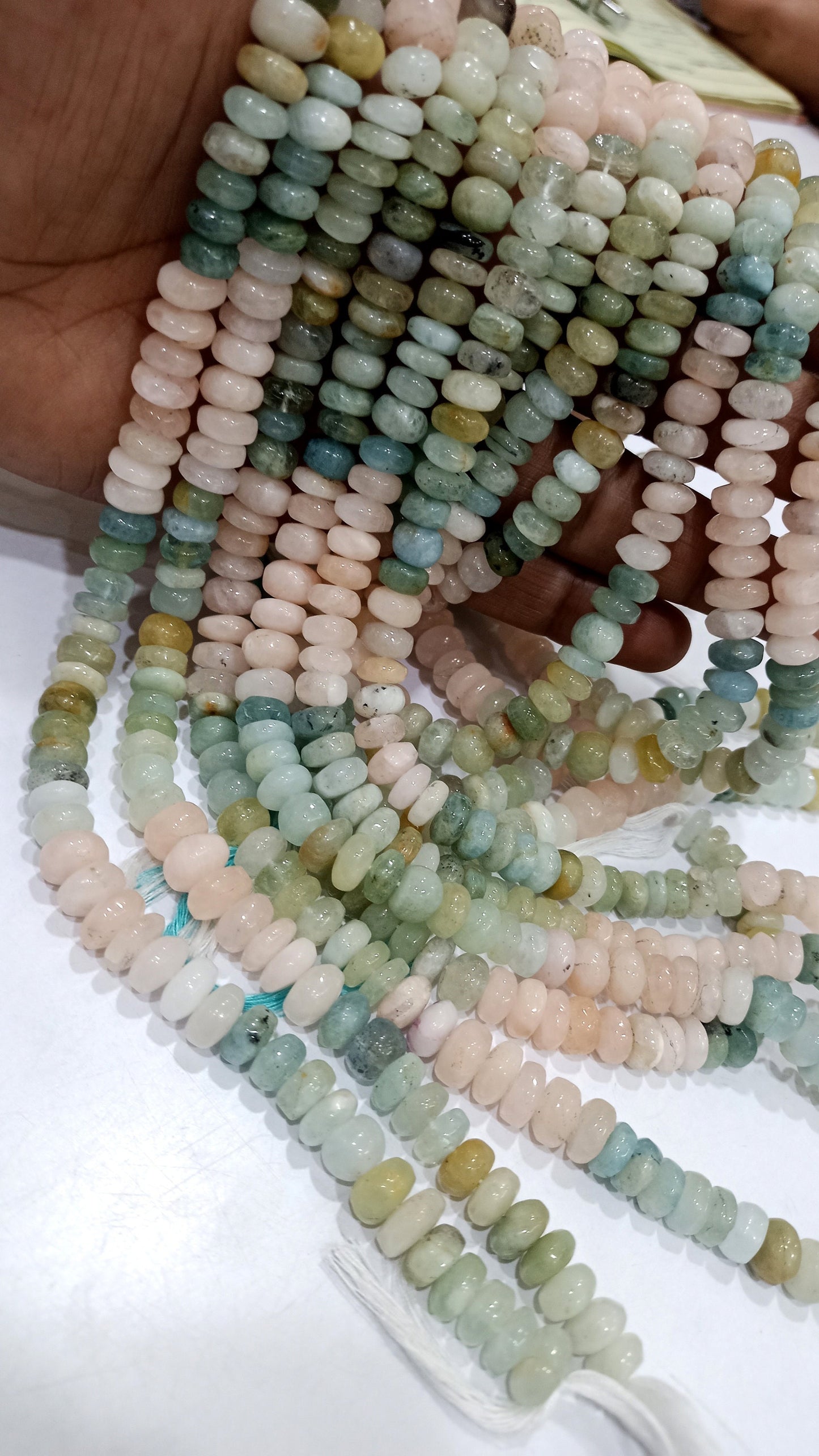 Natural Multi Aquamarine Rondelle Plain smooth 5 to 10mm Beads Sold per strand 7 inches long Choose the Size