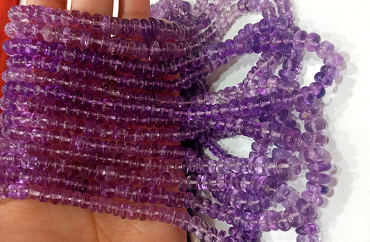 Natural  Pink Amethyst Rondelle Plain Smooth 4 to 8mm Graduated  Beads Sold Per Strand  8 Inches Long Top Quality Beads
