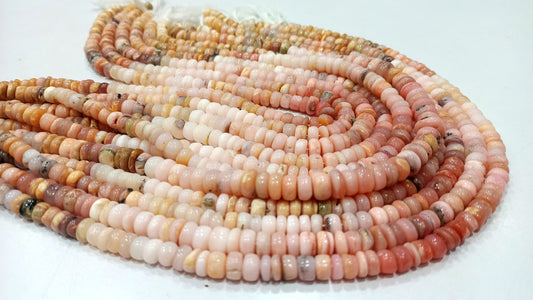 Natural Pink Opal Rondelle Plain smooth 5 to 8mm Beads sold per Strand 8 Inches Long Great Quality Beads