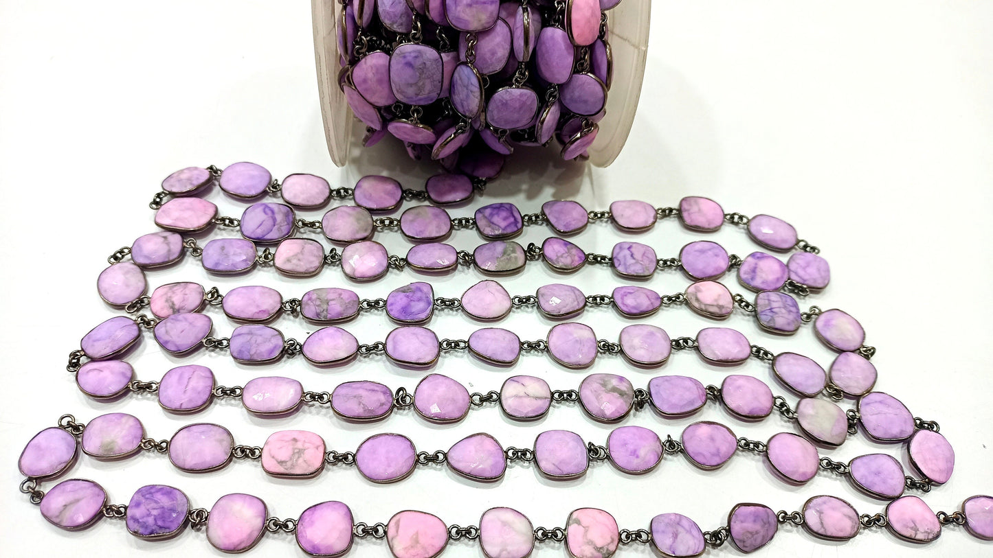 Natural Phosphosiderite briolette Free Shape 12 to 15mm Bezel Connector Chain Sold Per Foot Great Quality Chain Wholesale Rates