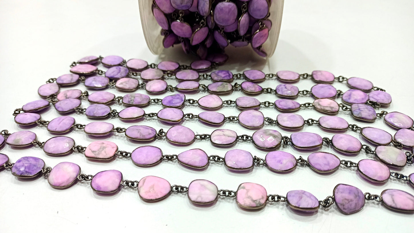 Natural Phosphosiderite briolette Free Shape 12 to 15mm Bezel Connector Chain Sold Per Foot Great Quality Chain Wholesale Rates