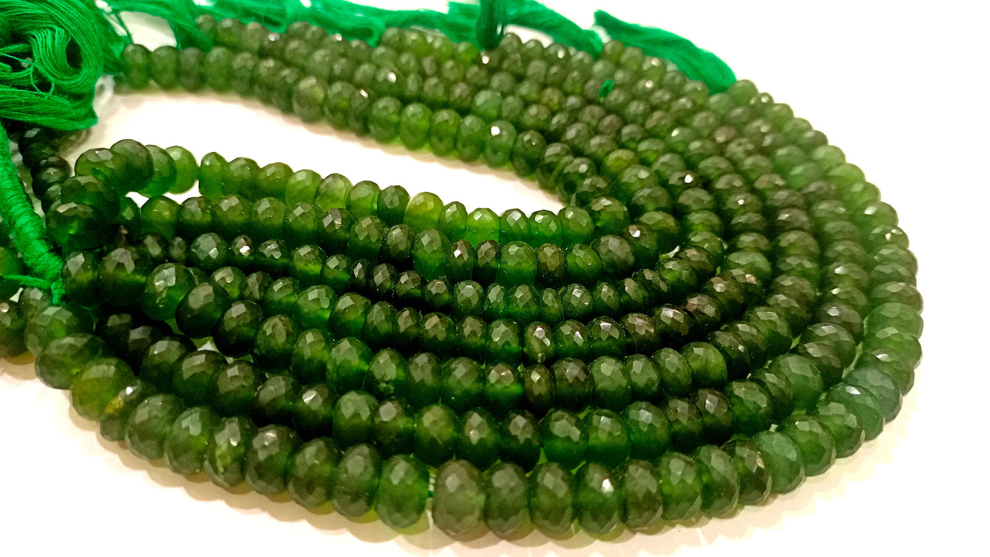 Natural Serpentine  Rondelle Faceted  8mm Gemstone  Beads Sold per strand 8 inches long Great Quality Beads