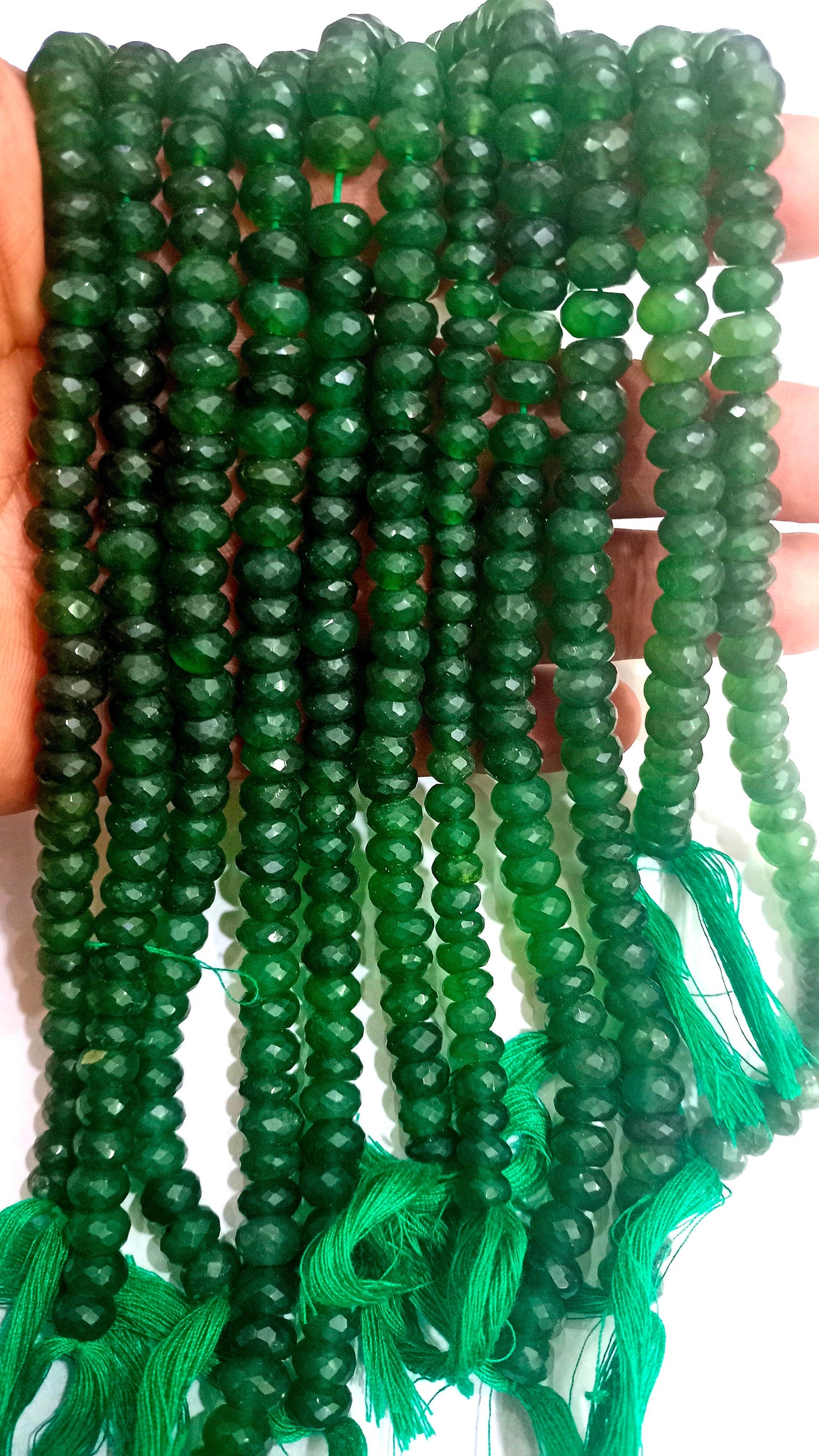 Natural Serpentine  Rondelle Faceted  8mm Gemstone  Beads Sold per strand 8 inches long Great Quality Beads
