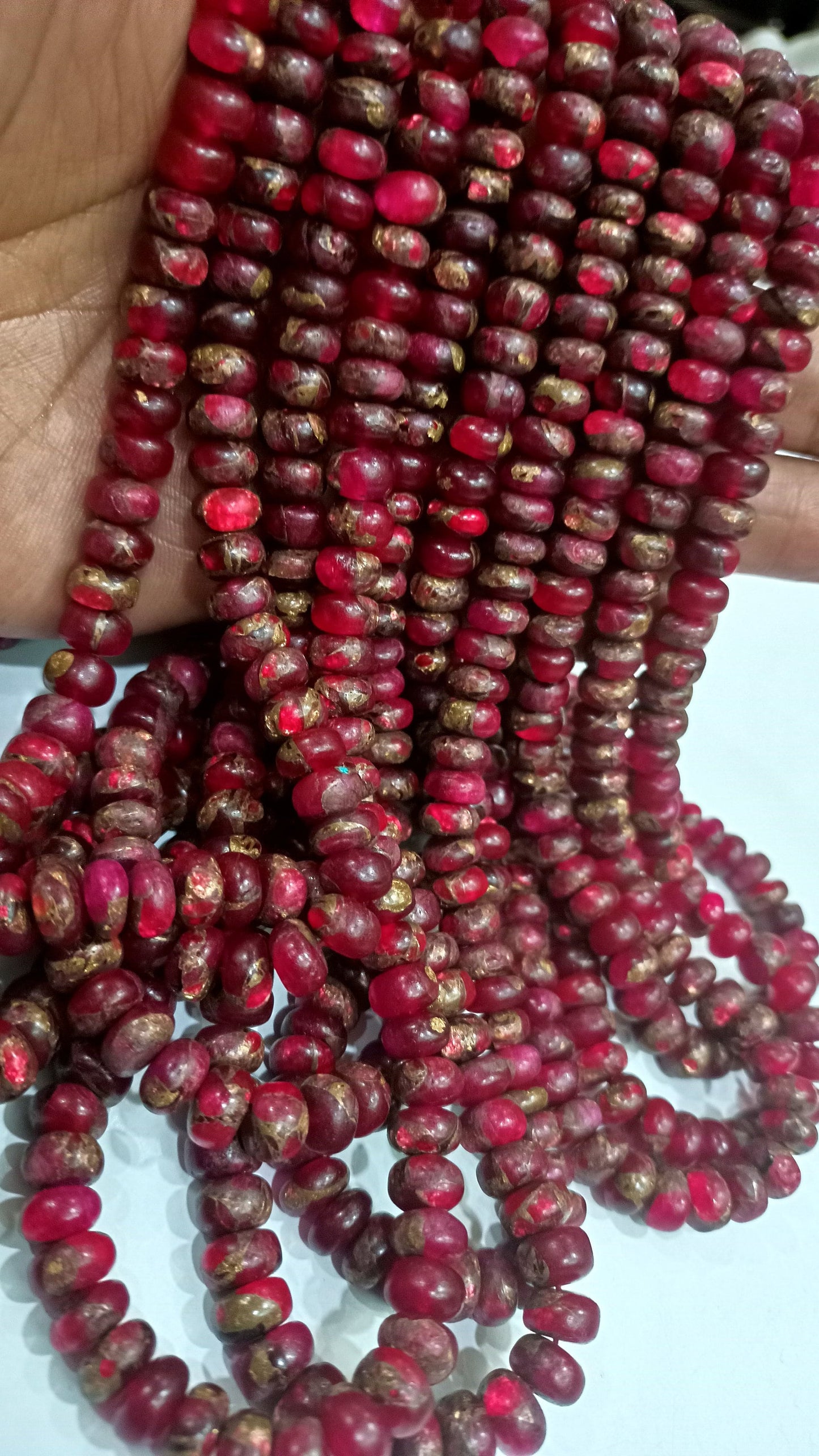 Natural Pink Copper Turquoise Rondelle Plain Smooth Size 8mm Gemstone Beads Sold Per Strand 8  Inches Long Best Quality Beads