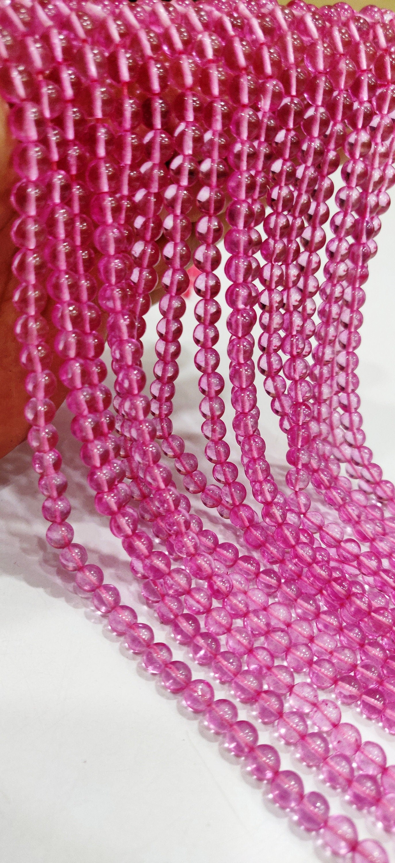 Natural Topaz Pink Color Round Ball Shape Plain Smooth 6mm Beads Sold Per Strand 13 Inches Long Best Quality Beads