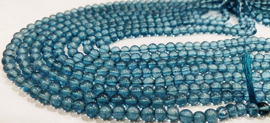 Natural Topaz London Blue Color Round Ball Shape Plain Smooth 6mm Beads Sold Per Strand 13 Inches Long Best Quality Beads