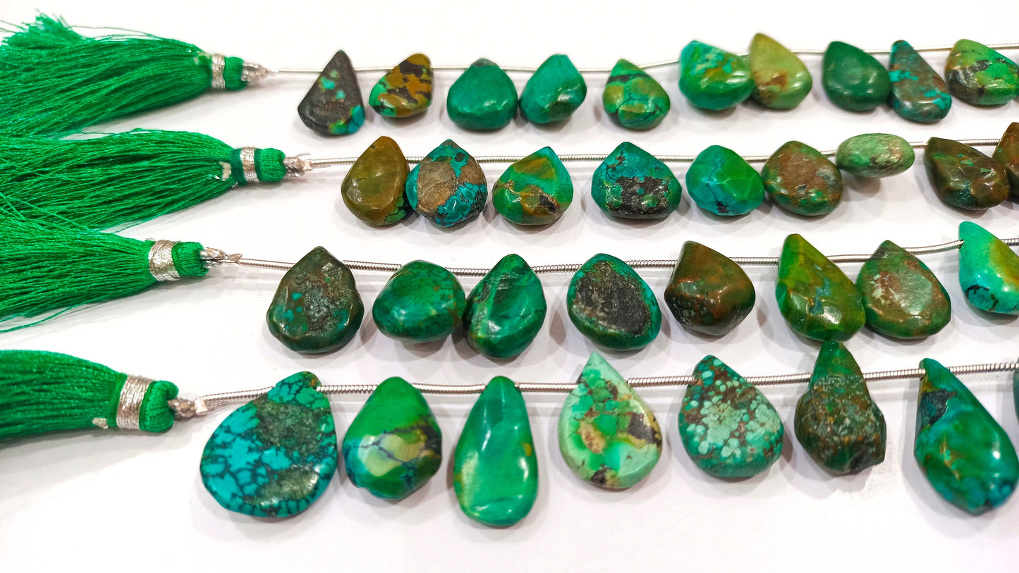 Natural Tibetan Turquoise Pear Heart Shape Plain  smooth 15 to 18 mm Beads Sold Per strand 8 inches long Best quality beads