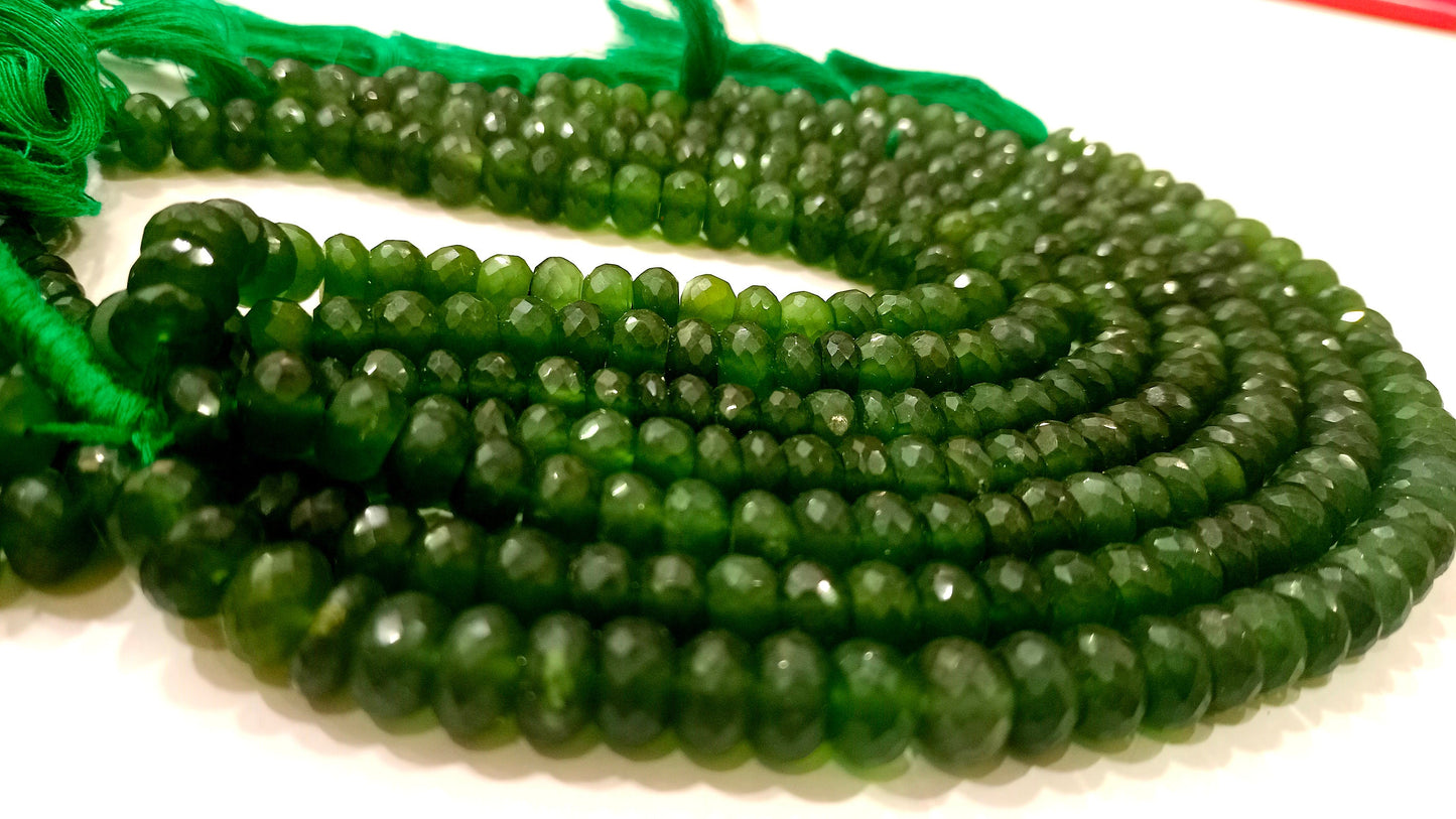 Natural Serpentine  Rondelle Faceted  8mm Gemstone  Beads Sold per strand 8 inches long Great Quality Beads