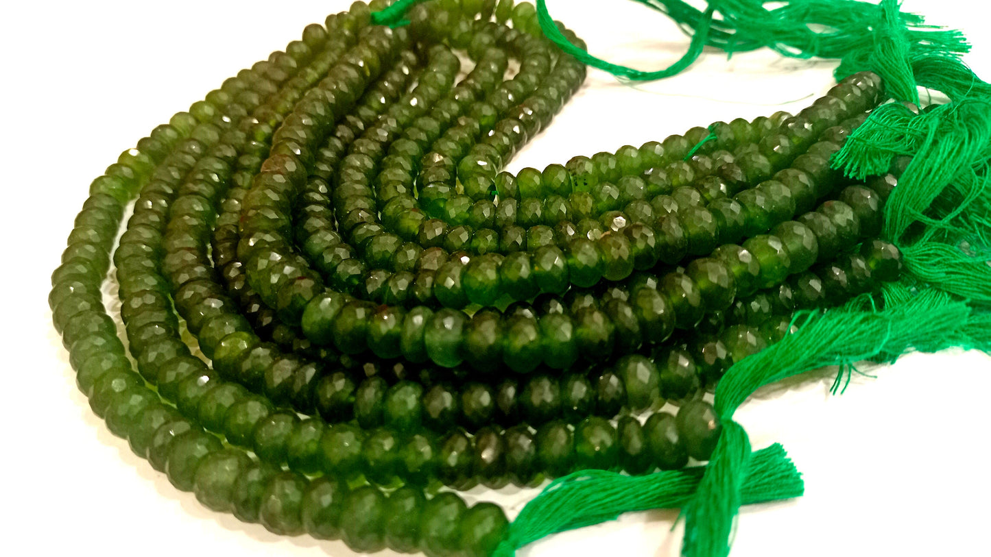 Natural Serpentine  Rondelle Faceted  8mm Gemstone  Beads Sold per strand 8 inches long Great Quality Beads