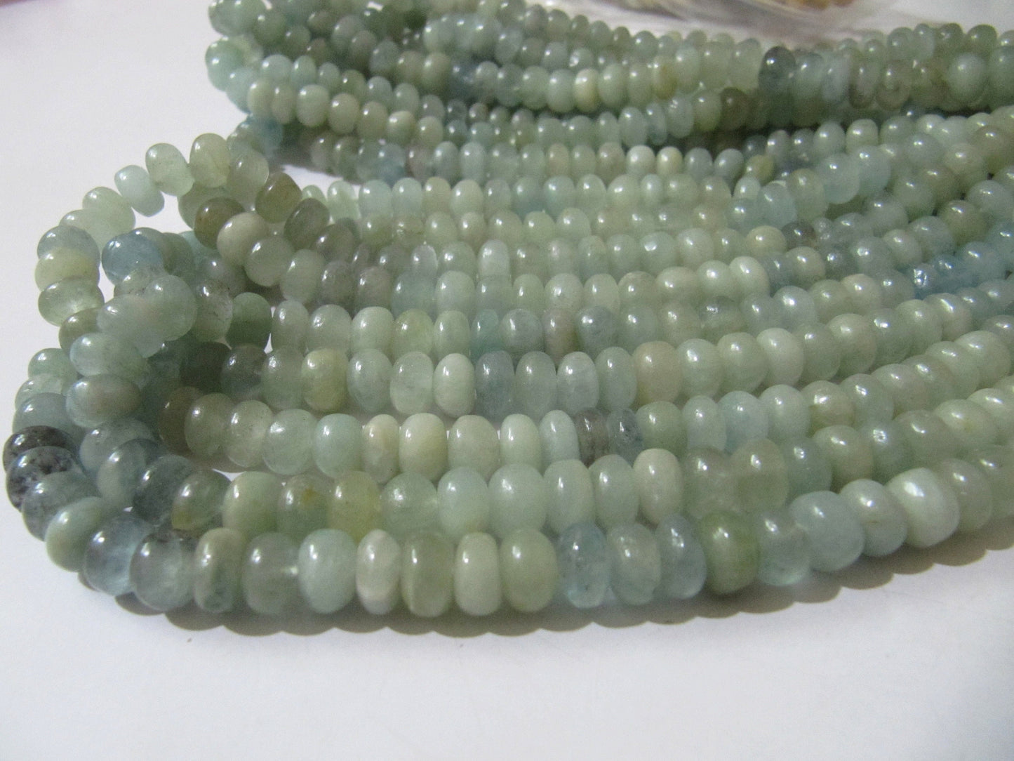 Natural Blue Aquamarine Rondelle Plain Smooth 8mm Gemstone Beads Sold Per Strand 8 Inches Long Great Quality Beads