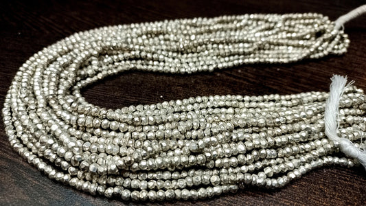 Natural Silver Pyrite Rondelle Faceted Beads 3-4mm Top Quality Gemstone Beads Strand 13 inch Long Jewelry making beads