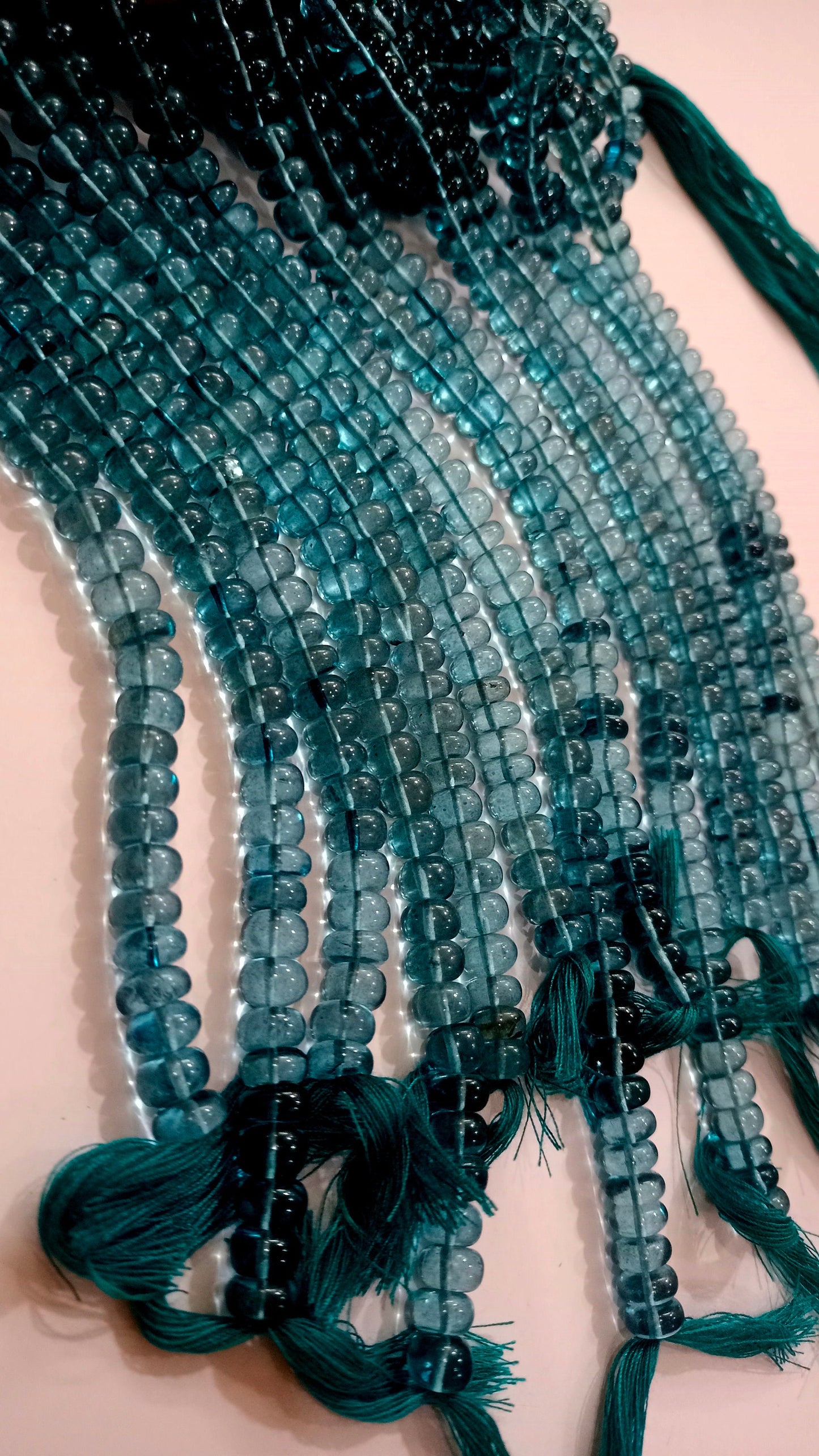 Topaz London Blue Color  Rondelle Plain Smooth Gemstone Beads Sold Per Strand 8 Inches Long Great Quality Beads