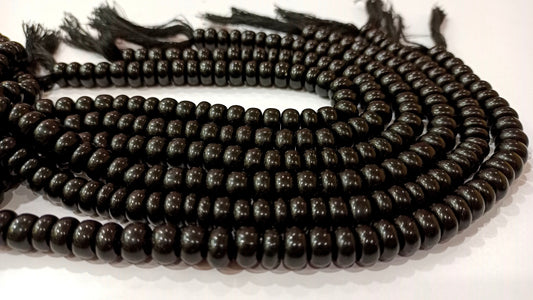 Natural Gemstone Black Obsidian Rondelle Plain Smooth Beads Sold Per Strand 8 Inches Long Great Quality Beads Choose the size