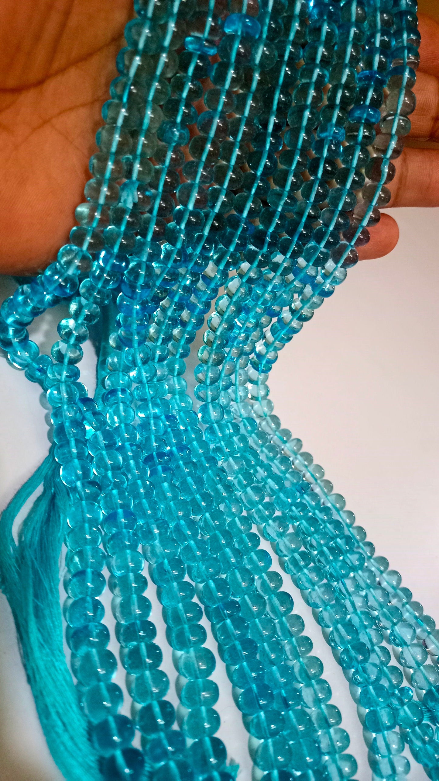 Natural Sky Blue Topaz Rondelle Plain Smooth 8mm Beads Sold Per Strand 8 Inches Long Great Quality Beads