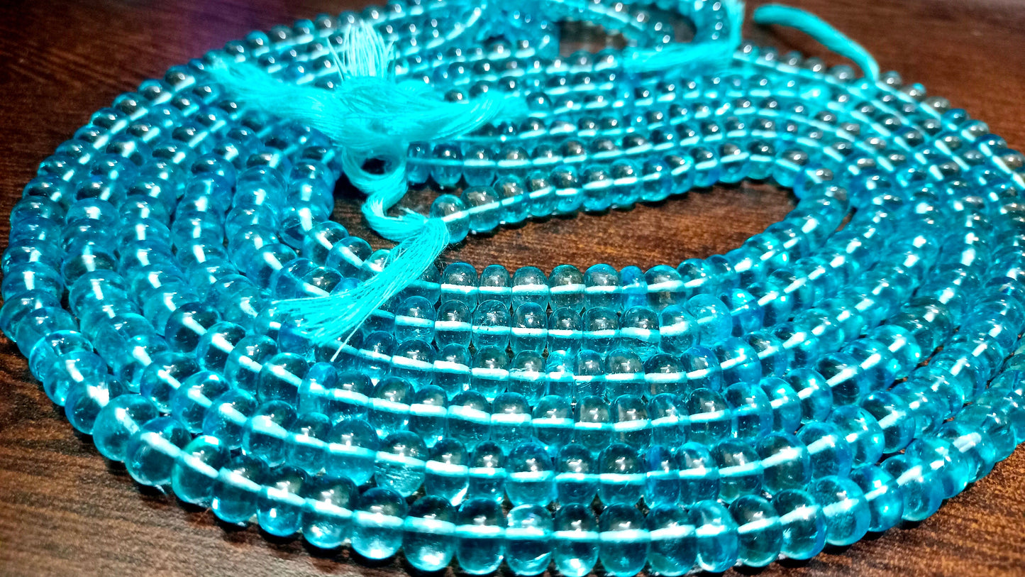 Natural Sky Blue Topaz Rondelle Plain Smooth 8mm Beads Sold Per Strand 8 Inches Long Great Quality Beads