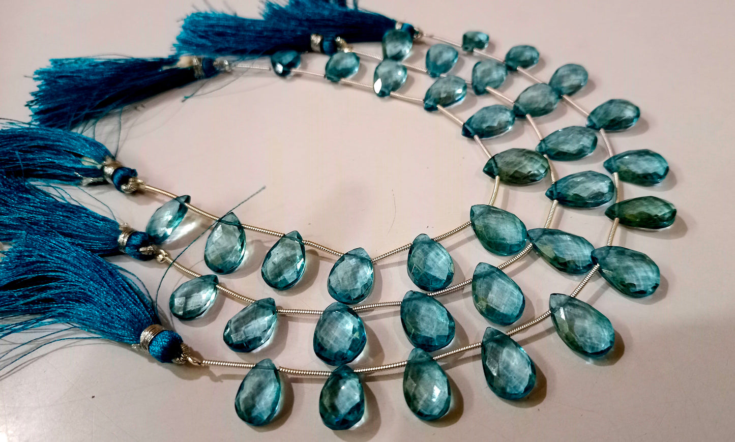 Natural London Blue Topaz Pear Shape Faceted 8x13 to 10x15mm Graduated Gemstone Beads Sold Per strand 8 inches Long Great Quality Beads