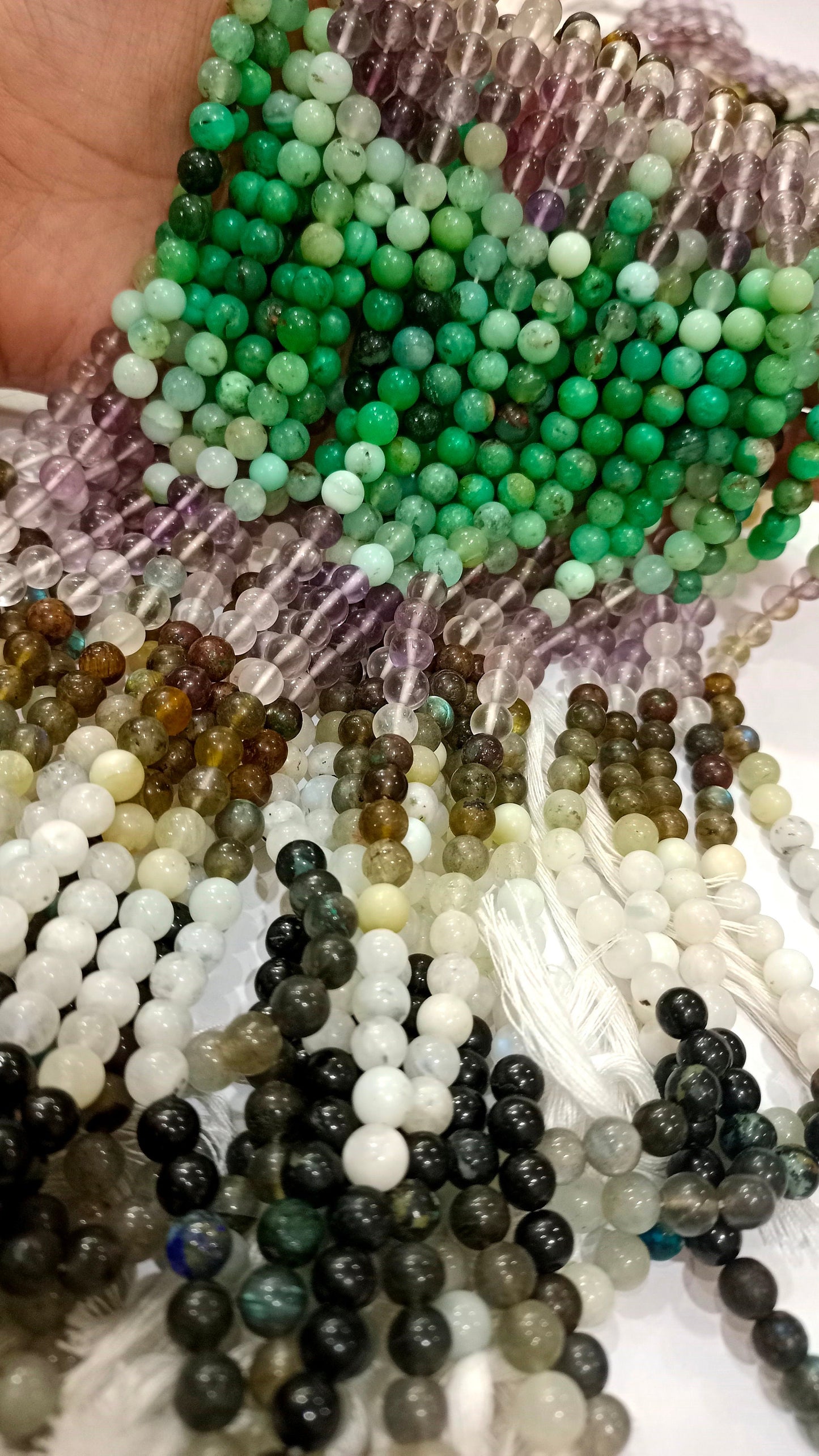 Natural Multi Gemstone Round Plain Smooth 6-7mm Beads Sold Per Strand 8 Inches Long Great Quality Jewelry Making Beads Choose the Design