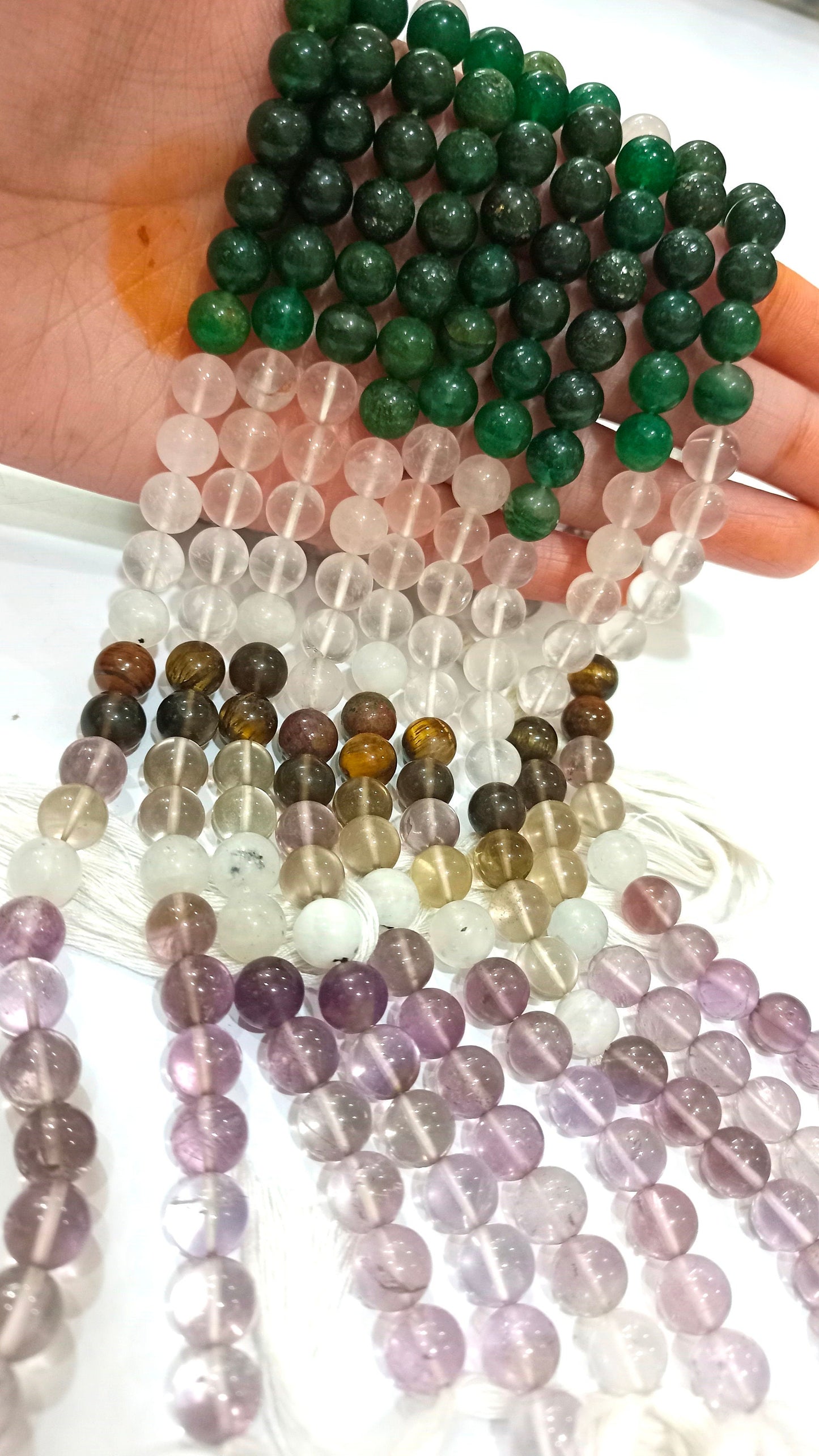 Natural Multi Gemstone Round Plain Smooth 8mm Beads Sold Per Strand 13 Inches Long Great Quality Jewelry Making Beads Choose the Design