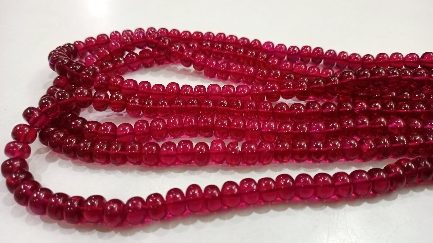 Exotic Ruby Top Quality Rondelle Pain Smooth 7-8mm Beads Sold Per Strand 8 inches Long best quality Jewelry making Beads