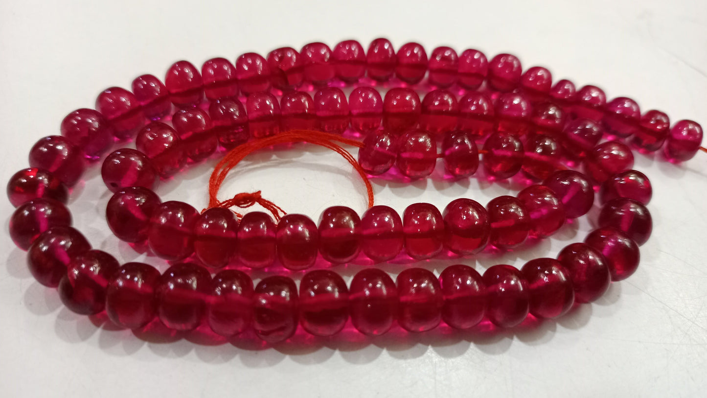 Exotic Ruby Top Quality Rondelle Pain Smooth 7-8mm Beads Sold Per Strand 8 inches Long best quality Jewelry making Beads