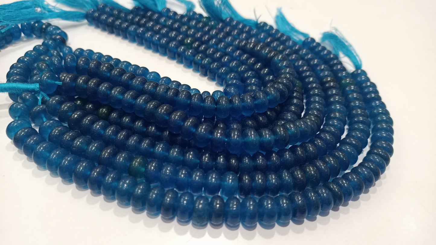 Natural Neon Apatite Rondelle Plain Smooth 8mm Gemstone Beads Sold Per Strand 8 Inches long Jewelry Making Beads