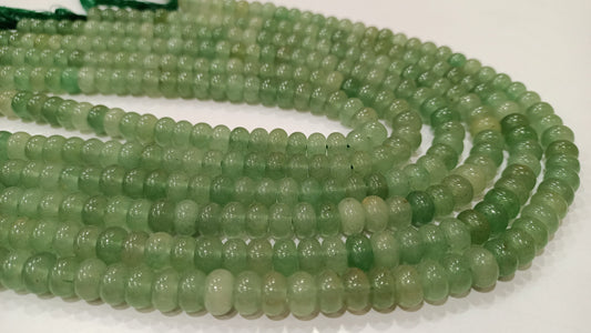 Natural Green Quartz  Rondelle Plain Smooth 8mm Gemstone Beads Sold per Strand 8 inches Long Great Quality Jewelry Making Beads