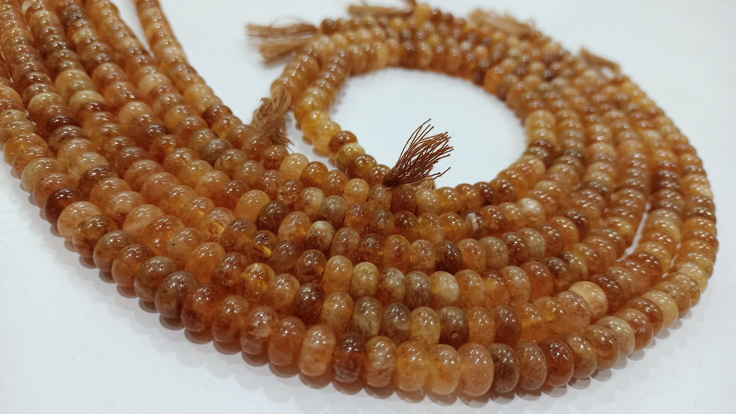 Natural Sunstone Rondelle Plain Smooth 8mm Gemstone Beads Sold per Strand 8 inches Long Great Quality Jewelry Making Beads